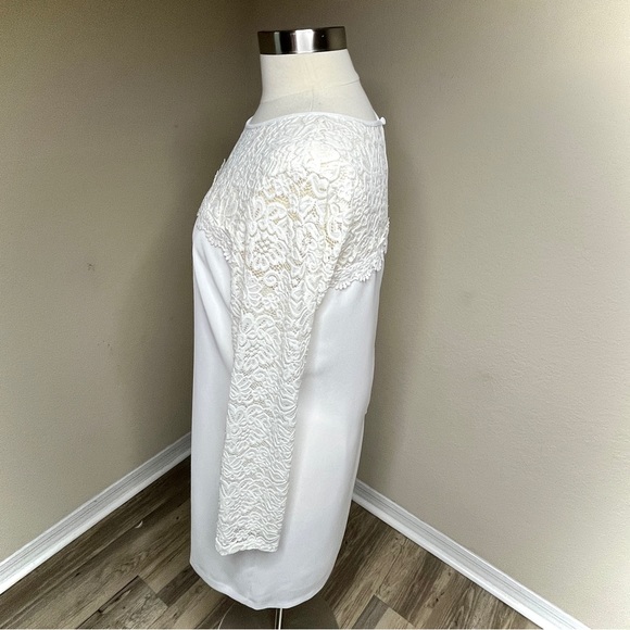 Laundry Shelli Segal Ivory Dress Size 12 Bride Lace Shift BHLDN Wedding Formal - Picture 10 of 15